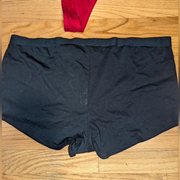 Set of 3X Auden Intimates 1 Red Lace Thong & 1 Solid Black BoyShorts - Picture 4 of 4